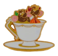 Cinderella Mice In Teacup Jaq & Gus Individual Disney Park Trading Pin Brand New