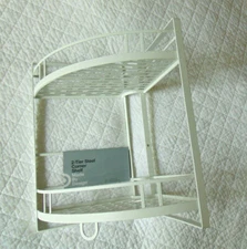 MADE BY DESIGN 2-Tier Steel Corner Shelf 13x9x9" White NWT