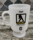 Vintage White Milk Glass Pedestal Mug Cup Zygie Yellow Pages MTS Manitoba Teleph