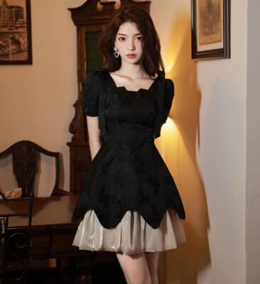 Trendy Square-cut Collar hubble-bubble sleeve A-line Party Dress Prom Mini Gown | eBay Trendy Square-cut Collar hubble-bubble sleeve A-line Party Dress Prom Mini Gown | eBay