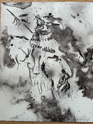 KING KUKA BLACKFOOT ''RIDER#1'' LITHOGRAPH ARTISTS PROOFS #1 OF ONLY 2  11.5'' X 9''