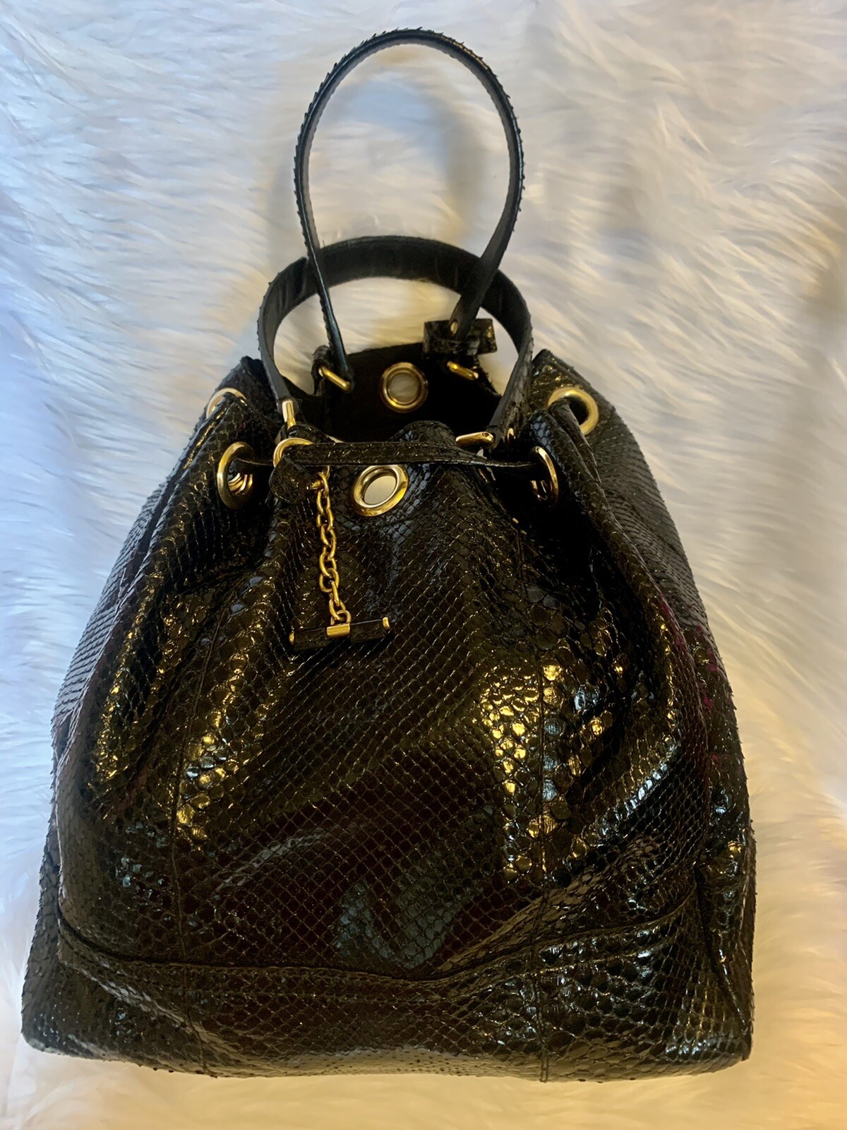 SAINT LAURENT YSL Borsa vintage Hobo spalla serpente in pelle
