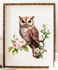 Owl Wall Art Print, Owl Wall Art Decor, Animal Wall Art Print, Nature 99