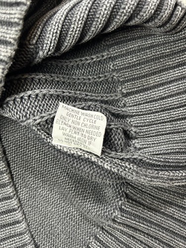 BKE Mock Neck Sweater Size LARGE Gray Pullover 1/4 Zip Ribbed Shoulder Patches - Picture 8 of 8