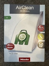 Sacs à poussière aspirateur Miele Type U Airclean efficacité 3D 4 sacs et 2 filtres par boîte