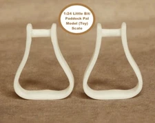 HORSING AROUND Little Bit 1:24 Model Horse Scale WESTERN STIRRUPS - White Resin