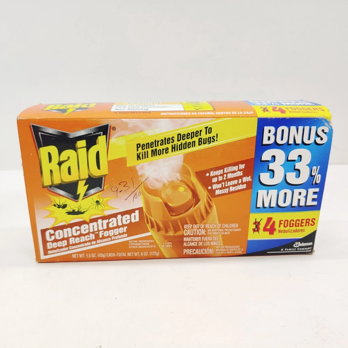 Raid Concentrated Deep Reach Indoor Insect Fogger (4Pack), 53 OFF