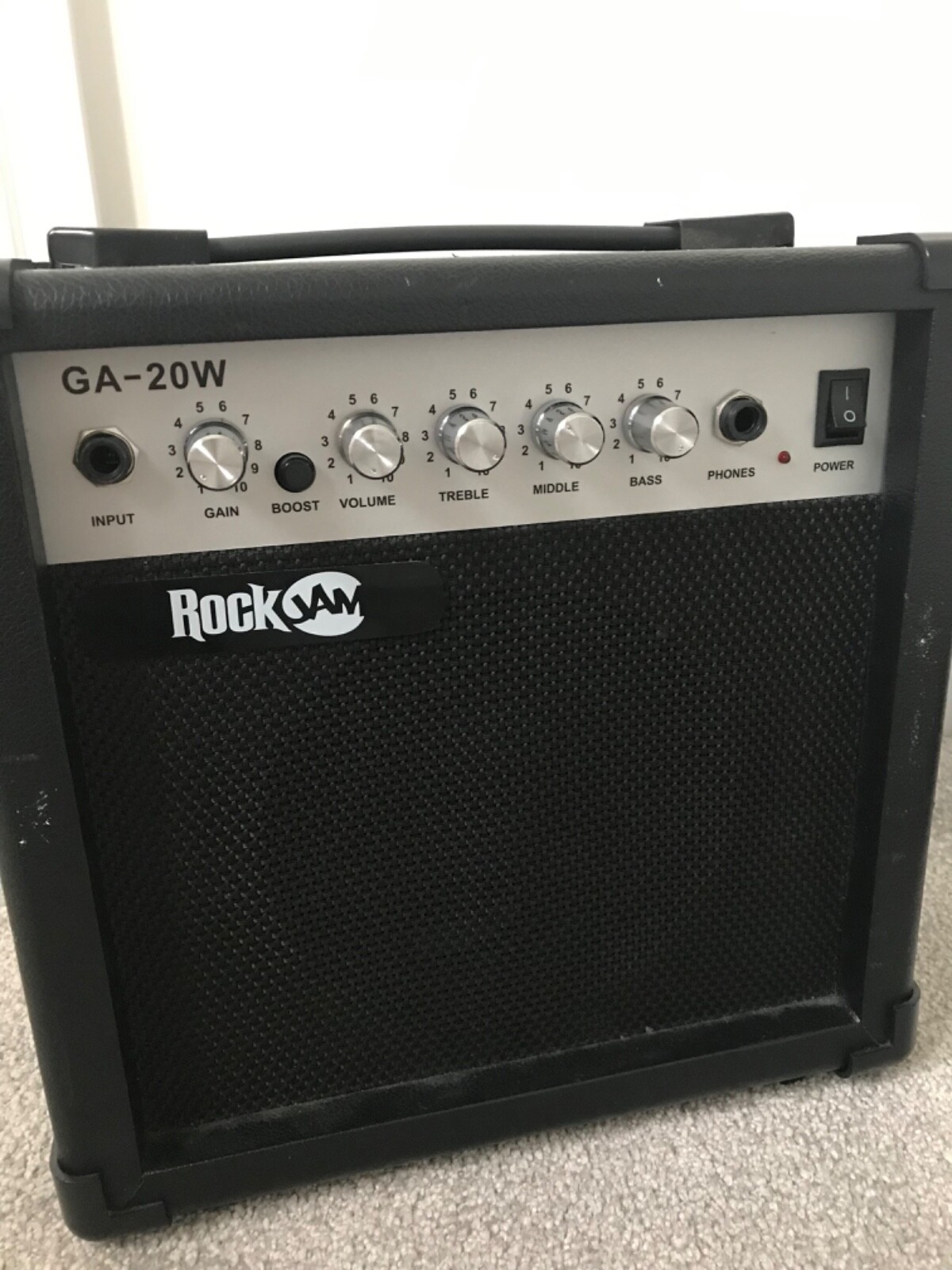 full size rockjam sunburst electric guitar with amp and cord eBay