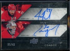 2015-16 UD Black Pro Penmanship Combos #PEN2FW Justin Faulk/Cam Ward 31/49
