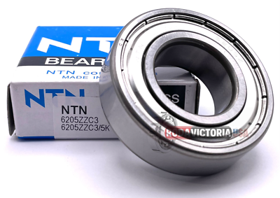 NTN 6205 ZZ C3 DEEP GROOVE BALL BEARING, METAL SHIELDED 25x52x15mm