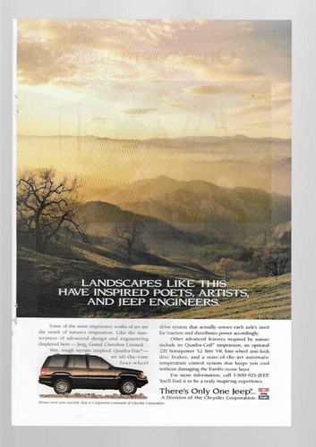 1995 Jeep Grand Cherokee Ltd Vintage Print Car Truck Automobile Advertisement