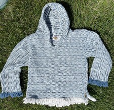 Vintage Earth Ragz Hoodie Wool Knit Pullover Sweatshirt Size Xl Festival Hippie