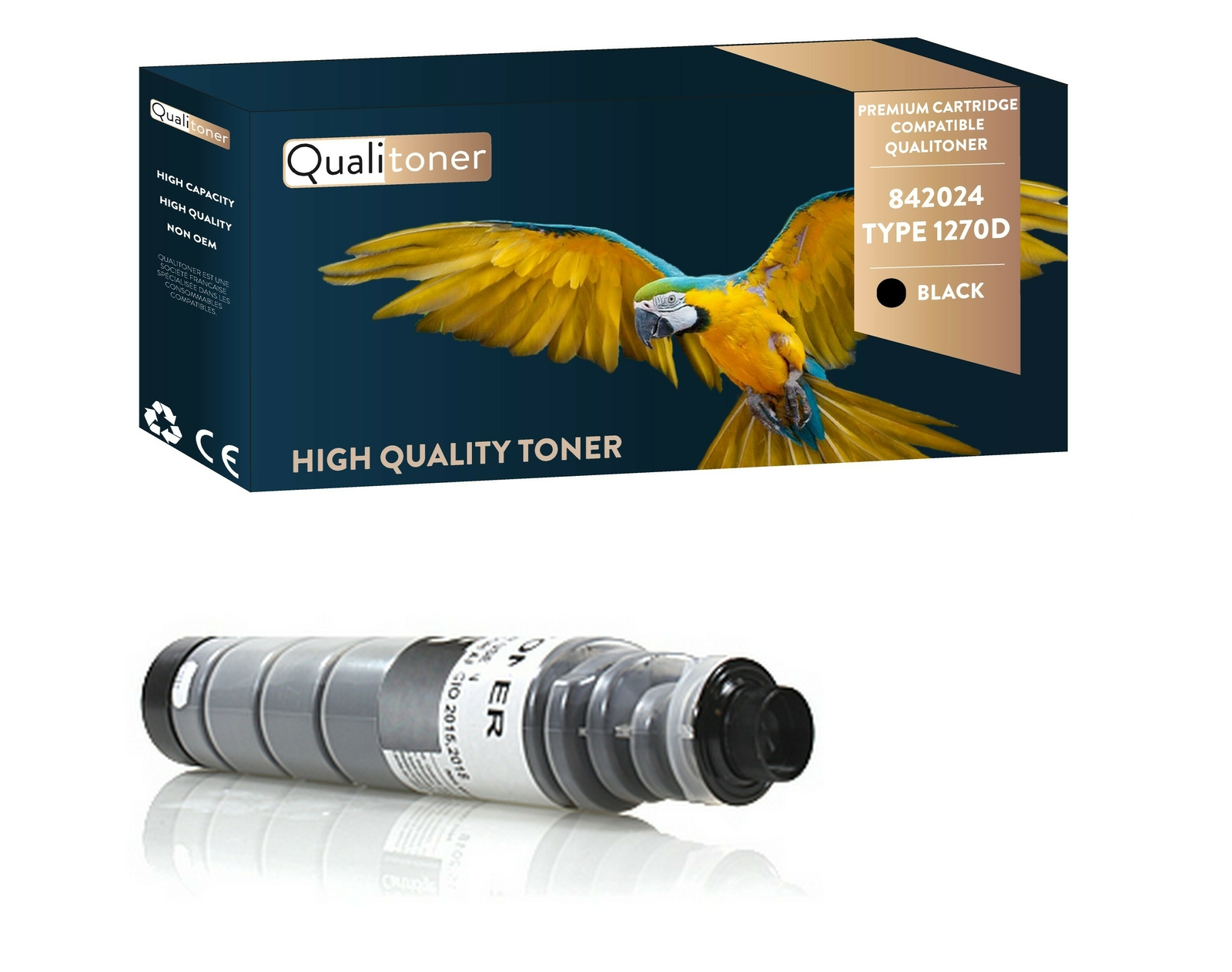 Toner noir compatible Ricoh Type 1270D idéal pour le télétravail