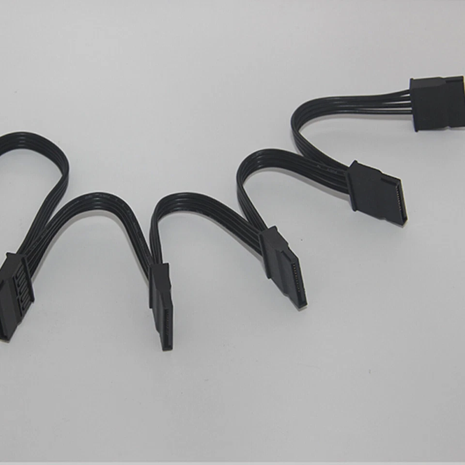 4pin IDE 1 to 5 SATA 15Pin Hard Drive Power Supply Splitter Cable Cord Line Kit - Image 3 of 4