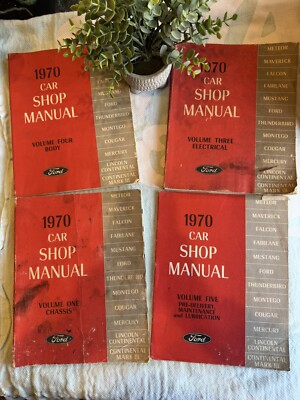 1970 Ford Car Shop Manual 4-Volume Set (Chassis,Electrical,Body,Maintenance)