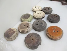 Vintage Carved Wooden Switch Plaque Old Plinth Wood Rose Antique 3.5"W - £5each