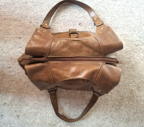 M&S Collection TAN Brown REAL LEATHER Shoulder Bag Medium - Picture 13 of 17