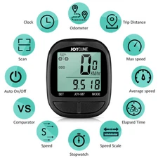 Bike Computer Bicycle Waterproof Wired Speedometer and Odometer Stopwatch U5E7