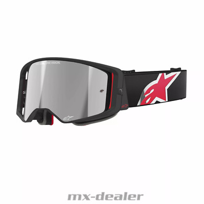 Alpinestars MX Brille Supertech Corp Schwarz Rot verspiegelt Motocross Enduro 
