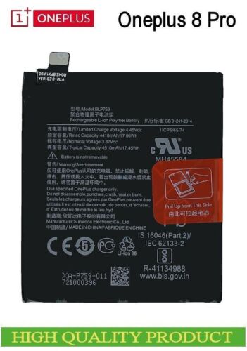 OnePlus 8 Pro (IN2020 / 2023 Battery Akku BLP759 4510mAh - Bild 1 von 1