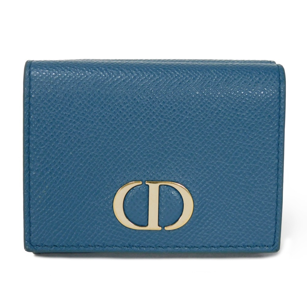 Dior 30 Montaigne Trifold Wallet in Grained Calfskin Authentic Compact