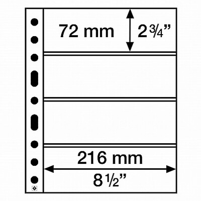 Leuchtturm Kunststoffhüllen GRANDE EASY 4er quer 72 x 216 mm 50er-Pack SH312-4C