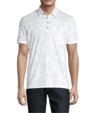 Ted Baker London Men's Size 5 XL Leaf Print 100 Cotton Polo Shirt