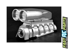 RPM R/C Products Chrome Shotgun Style Mock Intake &; Blower RPM73543