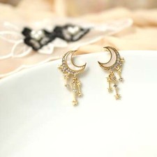Moon Star Gold Celestial Earrings