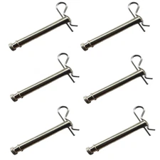 6pcs B&W Hitches TS35010 Tow and Stow Stainless Steel Receiver Hitch Pins w/Clip