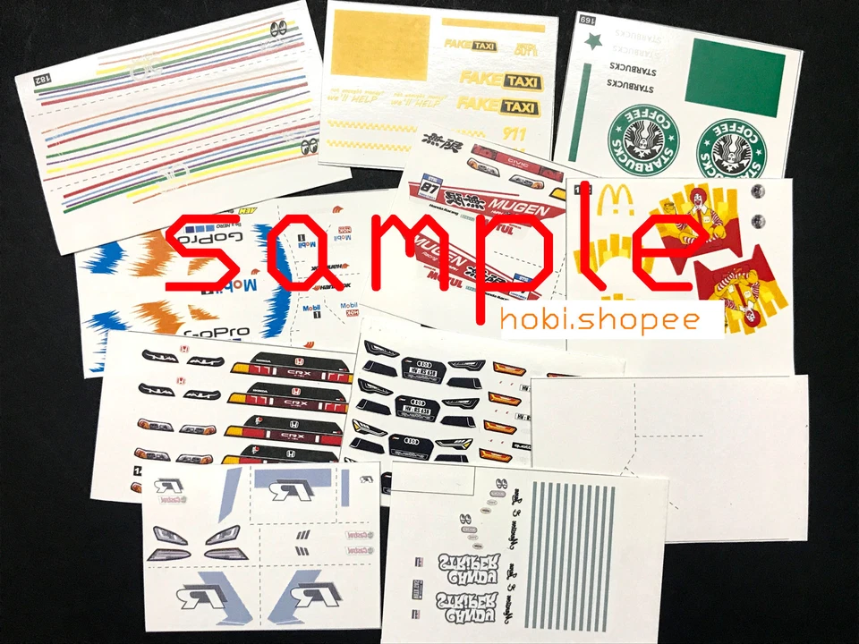 JC-9149 White Toner Waterslide Decals HONDA CRX LIGHT For Custom 1:64 Hot Wheel - Image 3 of 4