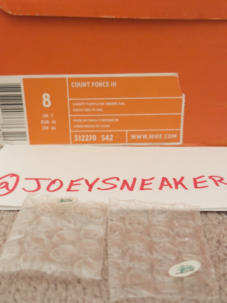 Nike Court Force x Stussy sz 8 Men Purple 312270-542 Rare Nike Court Force x Stussy sz 8 Men Purple 312270-542 Rare