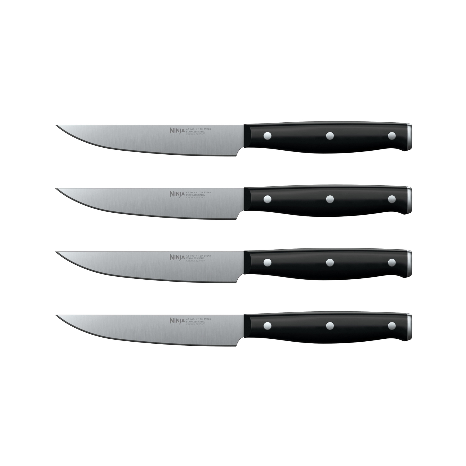 Ninja Foodi Never Dull Essential 4-Piece Steel Steak Knife Set, K12004
