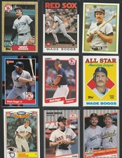 Wade Boggs (HOF) Lot of 9 Baseball Cards 1986-1990 - Topps, Donruss, and Fleer