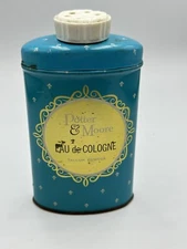 Vintage Potter And Moore EAU de-COLOGNE   Talcum Powder RARE Tin Opened