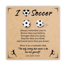 Soccer Earrings for , Cute Soccer Gifts for Girls with Exquisite Card, Hypoal...