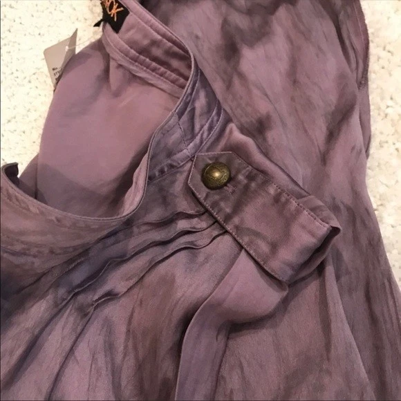 Romper feminino La Rok sem mangas de seda roxo tamanho XS - Imagem 4 de 4