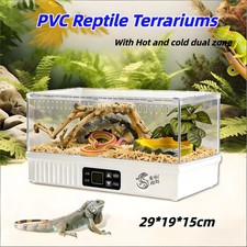 PVC Reptile Terrariums Snake Amphibian Reptile Tank Feeding Box W/Thermostat