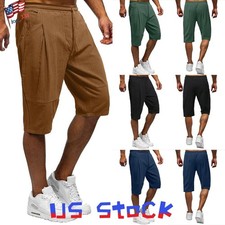 Mens Strappy Pocket Shorts Summer Holiday Beach Gym Jogger Cargo Pants Trousers