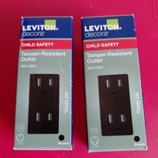 Leviton Decora T5325 Brown Tamper Resistant Outlet 15A 125V Duplex Receptacle