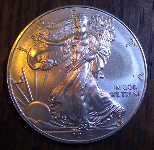 2014 BU Silver Eagle 1 oz 999 US Mint coin free insured ship