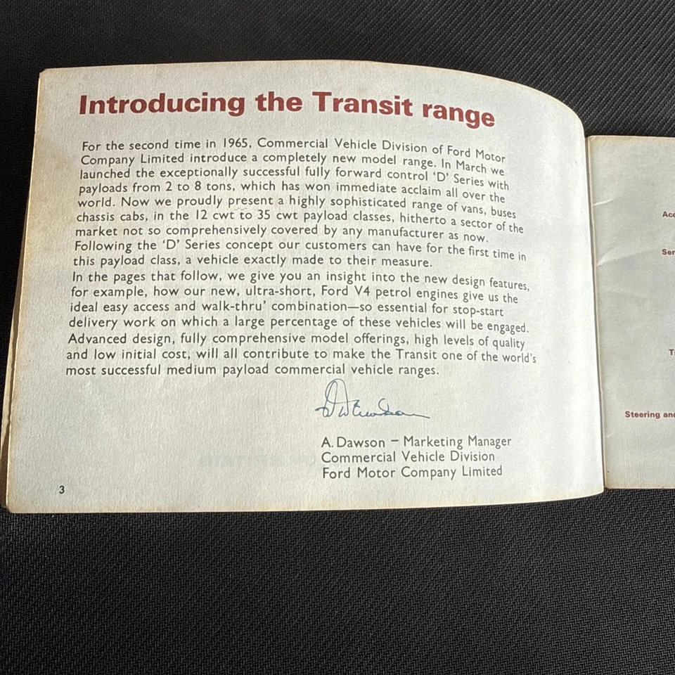 Vintage Ford Transit mk1 Introductory Marketing Booklet 1965 Rare - Image 3 of 4