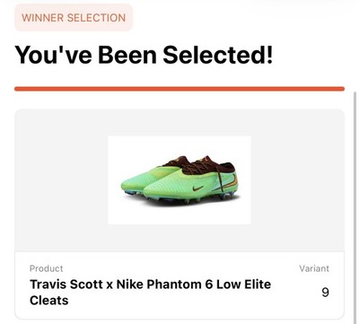 Nike x Travis Scott Phantom 6 Low Elite FG SE IQ8140-900 US Men s Size 9