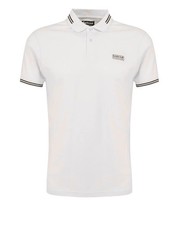 Image of Barbour Essential Tipped Collar Polo Shirt BNWT Grey / Off White Size XL Black