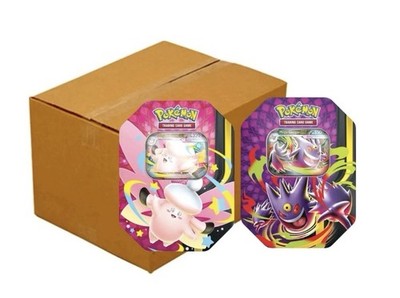 Pokemon Mega Moonlit Tin SEALED CASE (6 tins per case) 3x Gengar & 3x Clefable