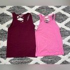 Old Navy Crisscross Back Tanks - Maroon and Pink girls size 6/7 small