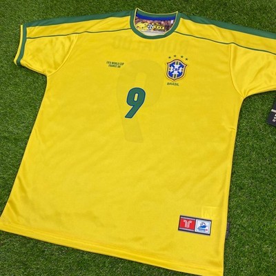 Brasil, Men's Retro Soccer Jersey, 1998, ronaldo #9 (Tallaje