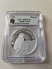 Disme Coins 1oz Silver Secureing Our  Borders Ms70pl  on The Hot Collector