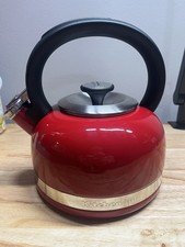 KitchenAid Red Stovetop Whistling Tea Kettle Ergonomic Handle