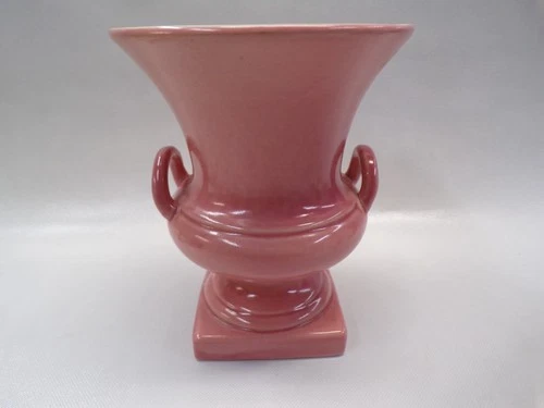 Vintage Red Wing USA #871 Pink Trophy Vase 7.25" Tall 1960s Art Pottery